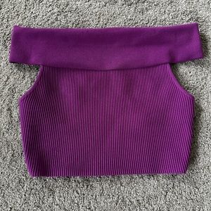 Aritzia Babaton Sculpt Knit Off The Shoulder Top